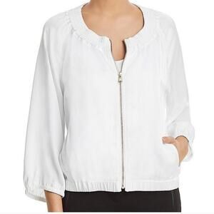 Donna Karen Ruched Bomber Jacket Sz  XS EUC